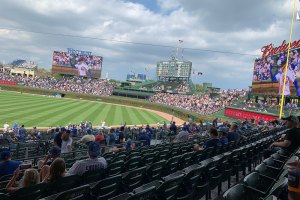 View of bleachers from stands