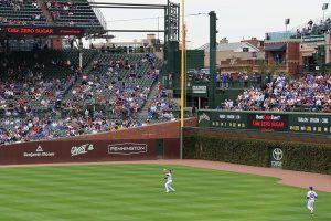 Ian Happ prepares to catch the ball