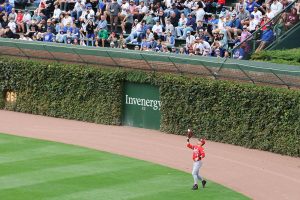 Reds Center Fielder catches ball