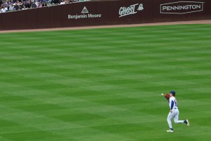 Pete Crowe Armstrong about to catch the ball