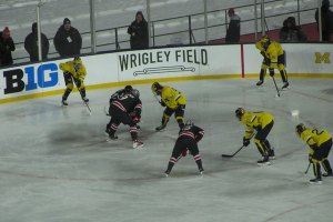 Face off between Michigan and Ohio State