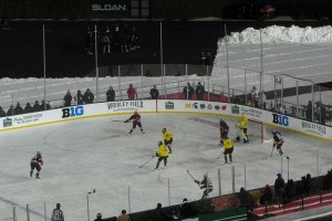 Action on Ohio State end of the ice