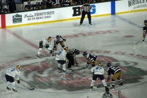 Face off at mid ice