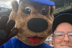 Pat and mascot Cubbie