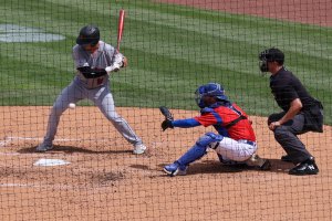 Indianapolis batter watches pitch