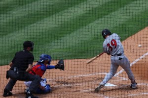 Ball being swung at by batter