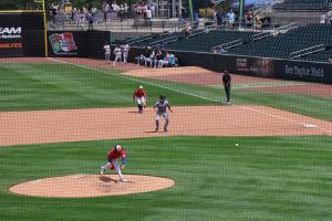 Pitched ball in air