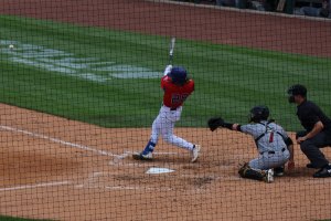 Batter hits ball