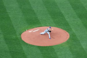 Pitcher throwing ball