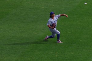 Shota Imanaga with ball in air