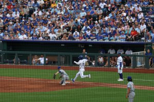 Man is out at first base 