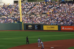 Shortstop catching ball